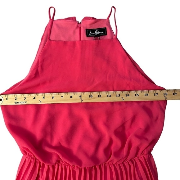 Sam Edelman Women's Size 2 Pleated Maxi Sleeveless Pretty Pink Chiffon Dress NEW - Picture 12 of 16